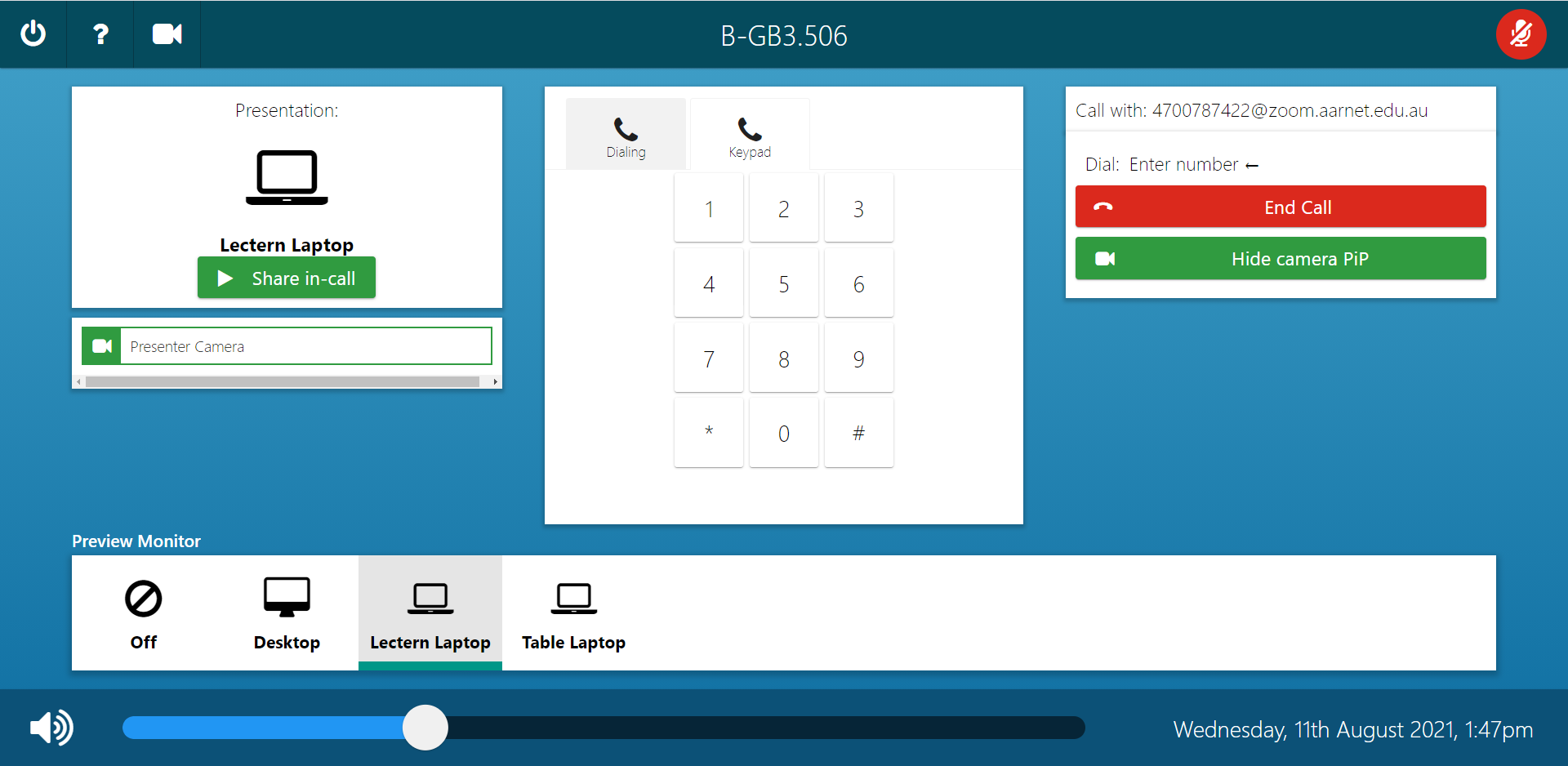 IT Help Video Conference room Join using SIP address (manual dial