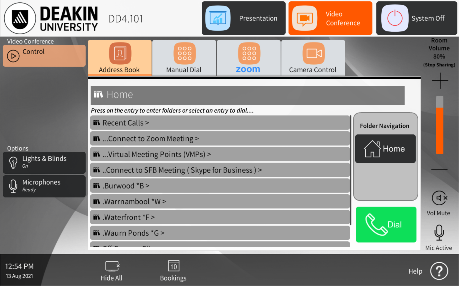 IT Help Video Conference room Join using SIP address (manual dial