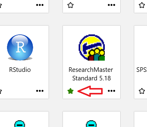Click on the 'Star' icon to set 'Research Master' as a favourite