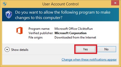 click yes
