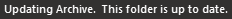 Updating Archive message in status bar