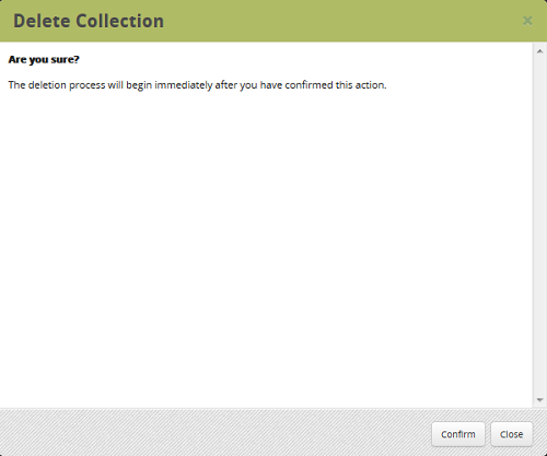 delete confirmation window