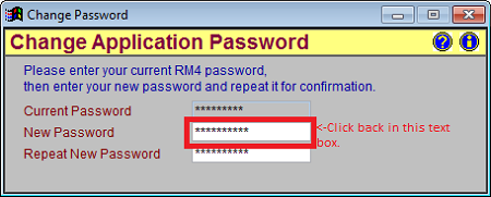 Shows the Change Password window.