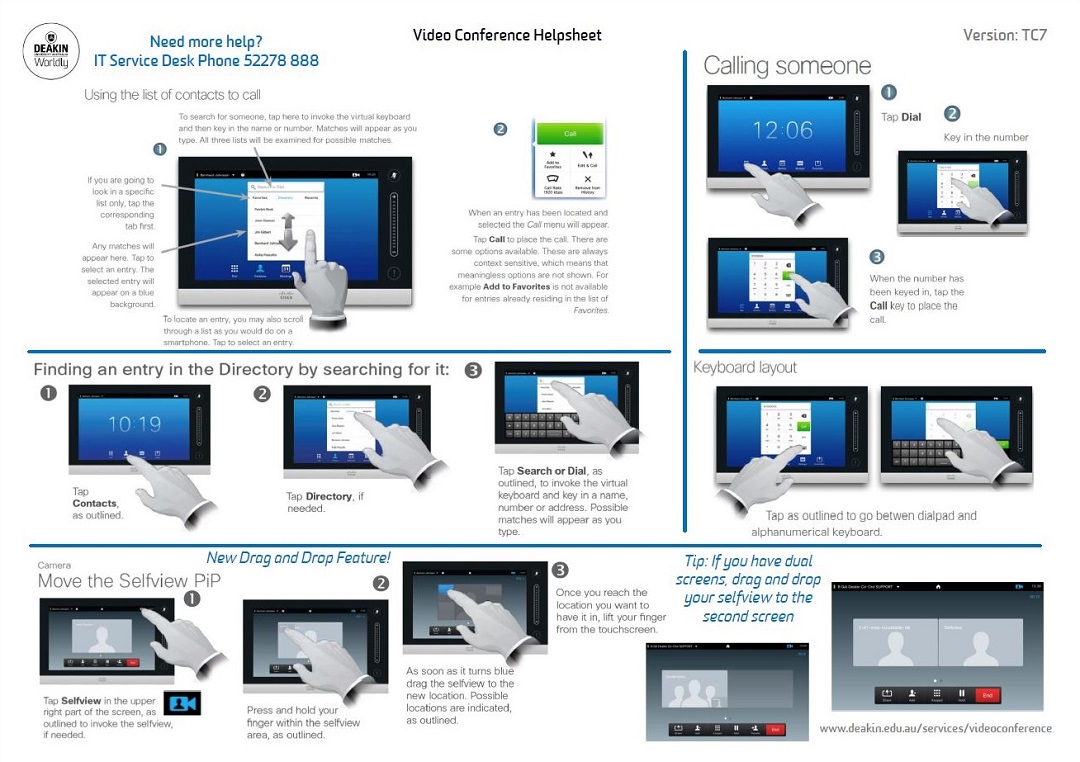 IT Help Quick Reference Guide Cisco Touch 8 video conference