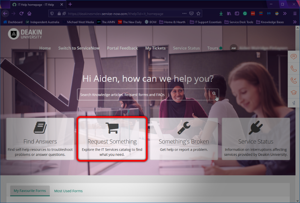 ServiceNow IT Help Portal (New)