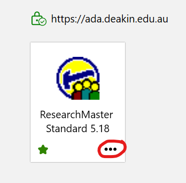 Launch Research Master by clicking on it once or using the three dots and selecting 'Launch'