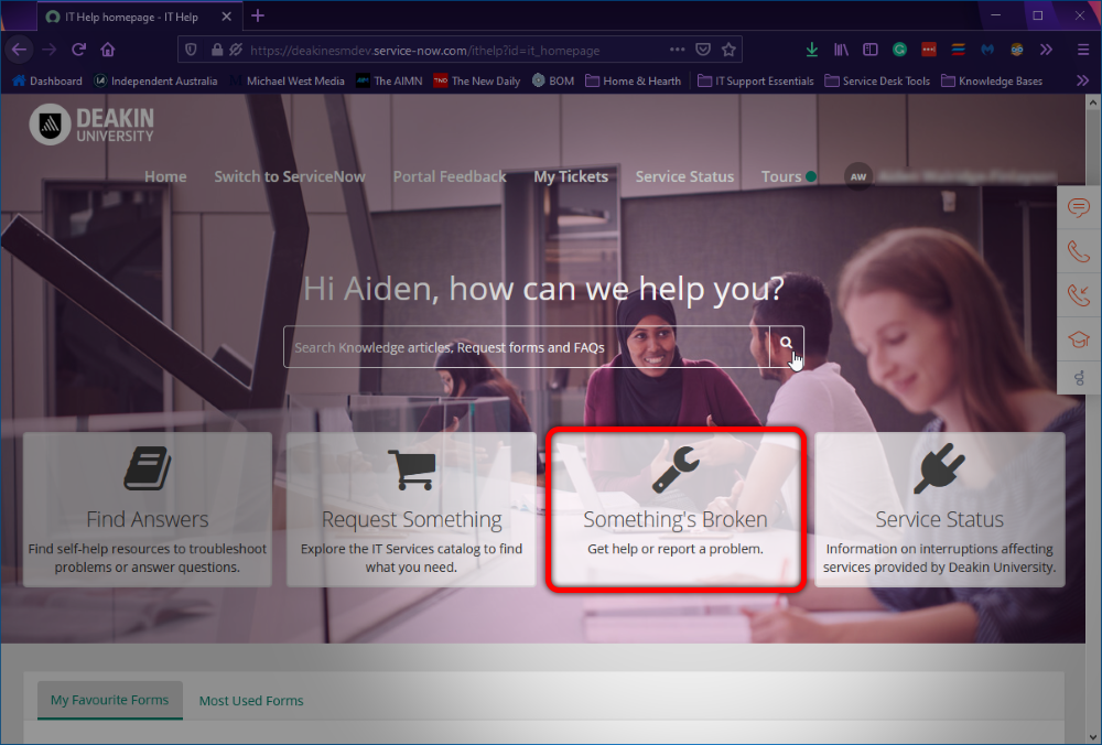 ServiceNow IT Help Portal (New)
